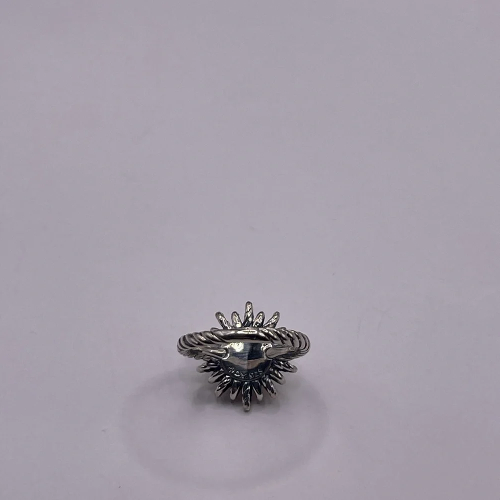 David Yurman Starburst Silver Ring with Red Carnelian - Picture 6 of 9